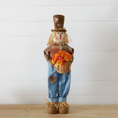 Standing Scarecrow with Mums Figure