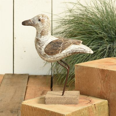 Standing Wood Seagull Figure