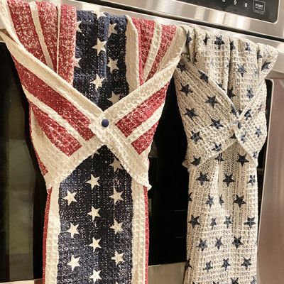 Stars and Flag Patriotic Kitchen Towel Set of 2