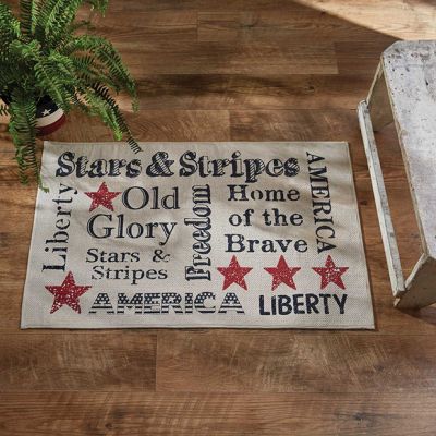 Stars and Stripes Print Patriotic Accent Rug
