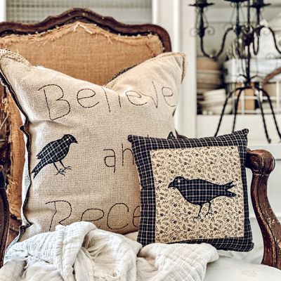 Stitched Believe and Receive Throw Pillow