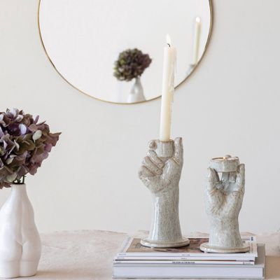 Stone Hand Candle Holder