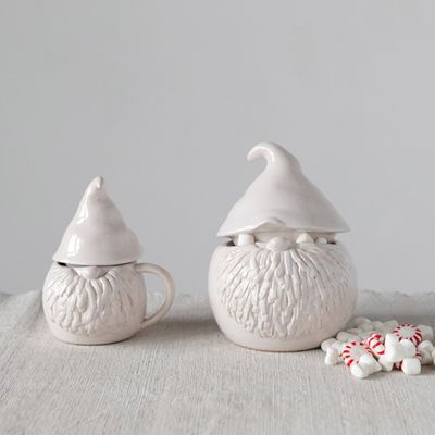 Stoneware Gnome Lidded Jar