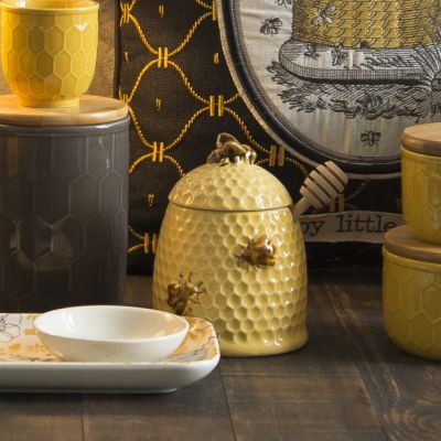 Stoneware Honey Jar and Dipper