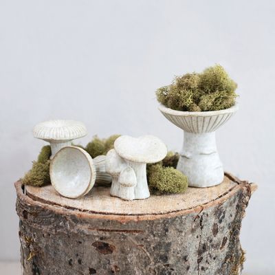 Stoneware Mushroom Figure Set of 3