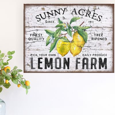 Sunny Acres Lemon Farm Canvas Sign