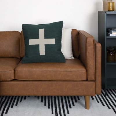 Swiss Cross Accent Pillow Green