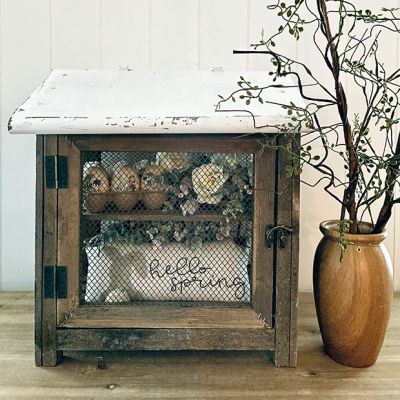 Tabletop Farmhouse Roof Cabinet