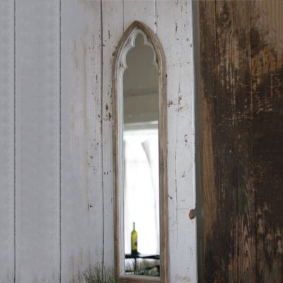 Tall Arch Top Wood Frame Mirror
