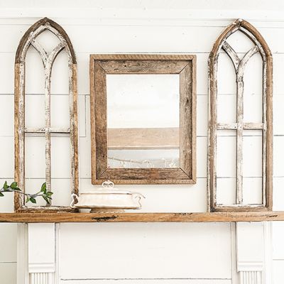 Tall Arched Wooden Window Frame
