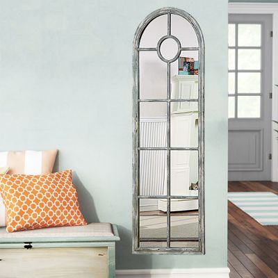 Tall Framed Arched Window Mirror