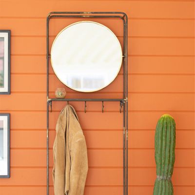 Tall Hanging Coat Rack With Mirror