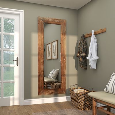 Tall Wood Frame Rectangle Mirror