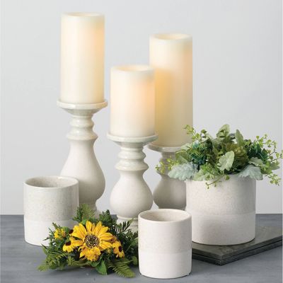 Terracotta Pillar Candle Holder Set of 3