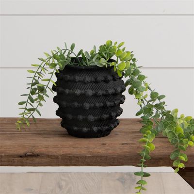 Textured Cement Black Vase