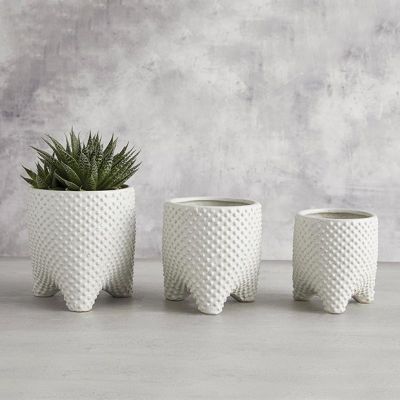 Textured Tripod Planter Pot Set of 3