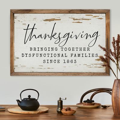 Thanksgiving Whitewash Framed Sign