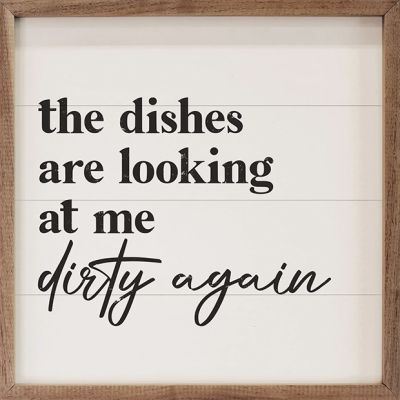 The Dishes Are Looking At Me White Wall Art