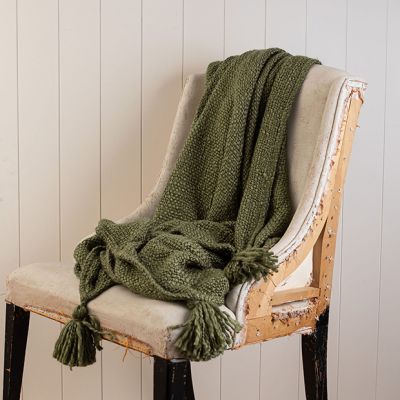 Thick Hand Woven Throw With Tassels