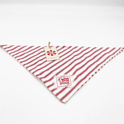 Ticking Stripe Holiday Dog Bandana