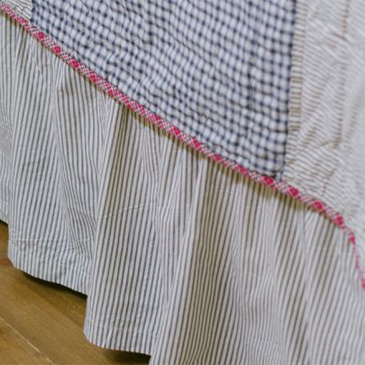 Ticking Stripe Seersucker Bed Skirt