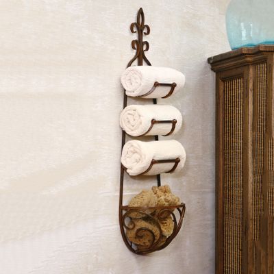 Tiered Hanging Towel Rack With Basket