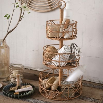 Tiered Rattan Tray