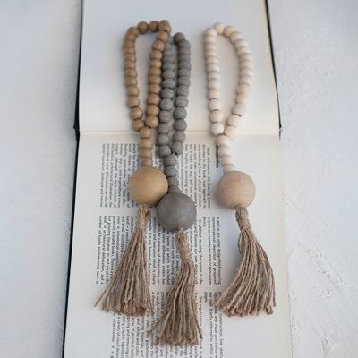 Timeless Classics Tasseled Wood Beads Set of 3