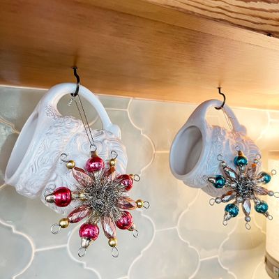 Tinsel and Bead Snowflake Ornament Set of 3
