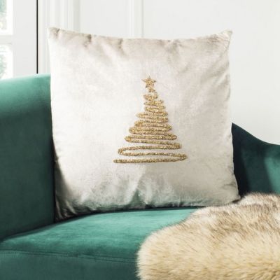 Tinsel Tree Modern Christmas Accent Pillow