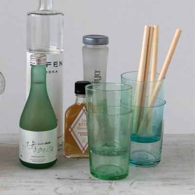 Tinted Bubbled Drinking Glass Set of 4