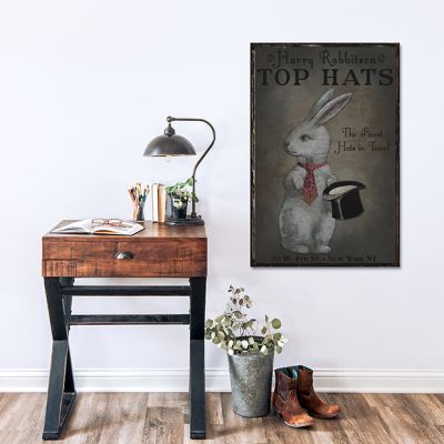 Top Hat Advertisement Vintage Rabbit Sign