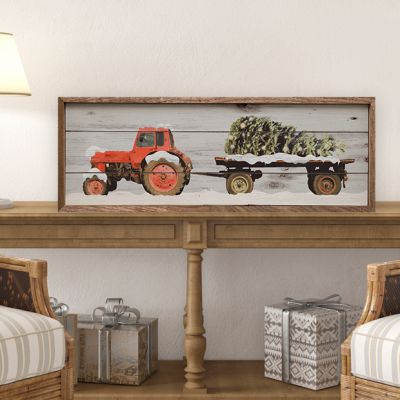 Tractor Tree Delivery Whitewash Wall Decor
