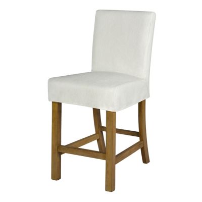 Traditional Counter Stool Slip Cover White