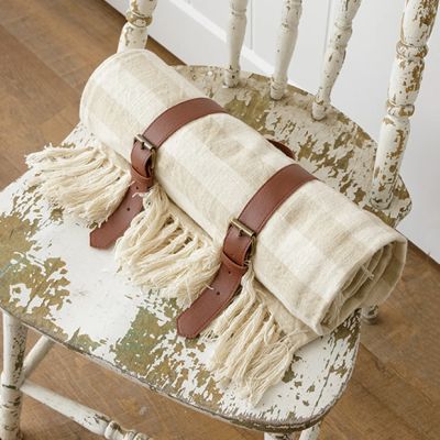 Travel and Go Fringed Throw Blanket