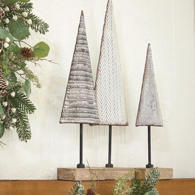 Tree On Stand Tabletop Decor Set of 3