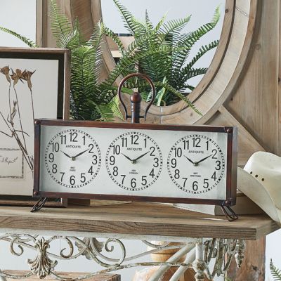 Triple Time Zone Mantel Clock