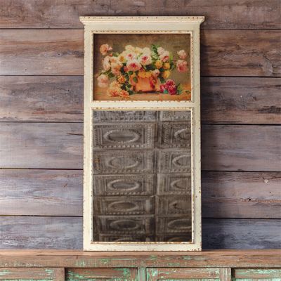 Trumeau Style Floral Accent Mirror