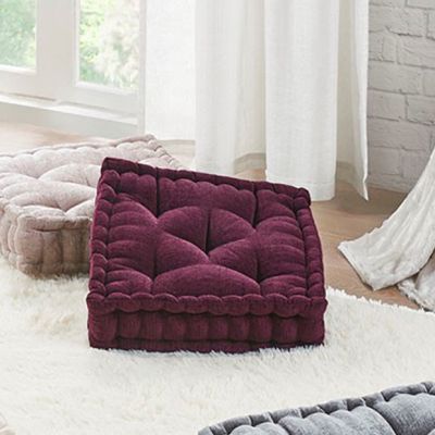 Tufted Chenille Square Floor Pillow