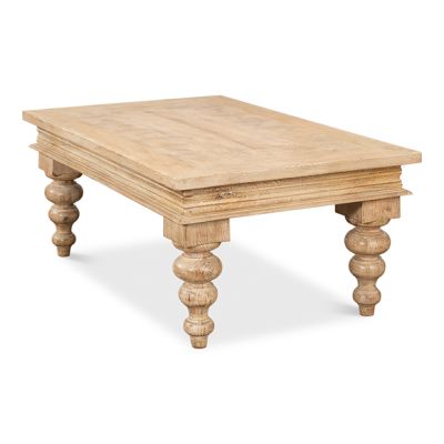 Turned Leg Parquet Top Coffee Table