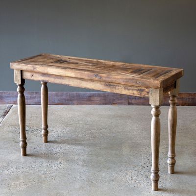 Turned Leg Reclaimed Wood Console Table