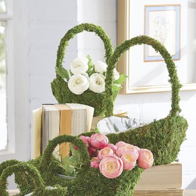 Twig Moss Decorative Basket Set of 2
