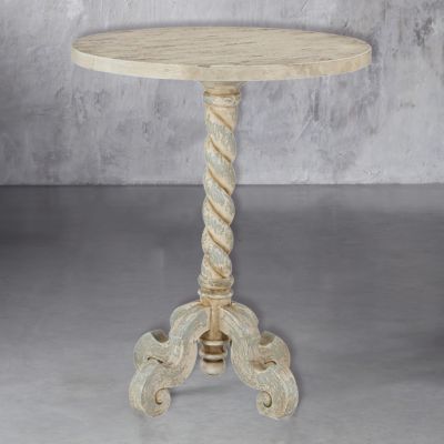 Twisted Round Pedestal Accent Table