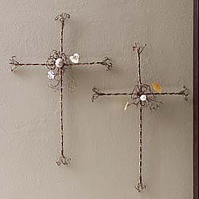 Twisted Wire Cross Wall Decor Set of 2