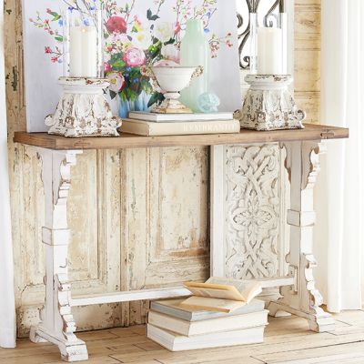 Two Tone Fir Wood Console Table