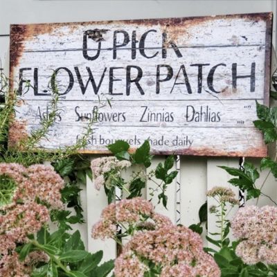 U Pick Flower Patch Canvas Wall Sign