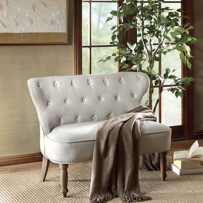 Upholstered Button Tufted Settee