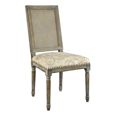 Upholstered Cane Back Dining Chair