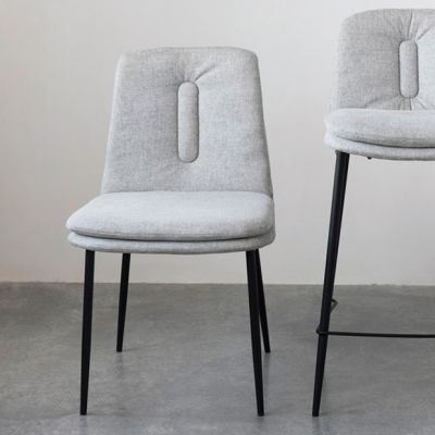 Upholstered Fabric and Metal Dining Chair