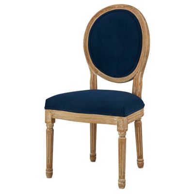 Upholstered Round Back Side Chair Blue